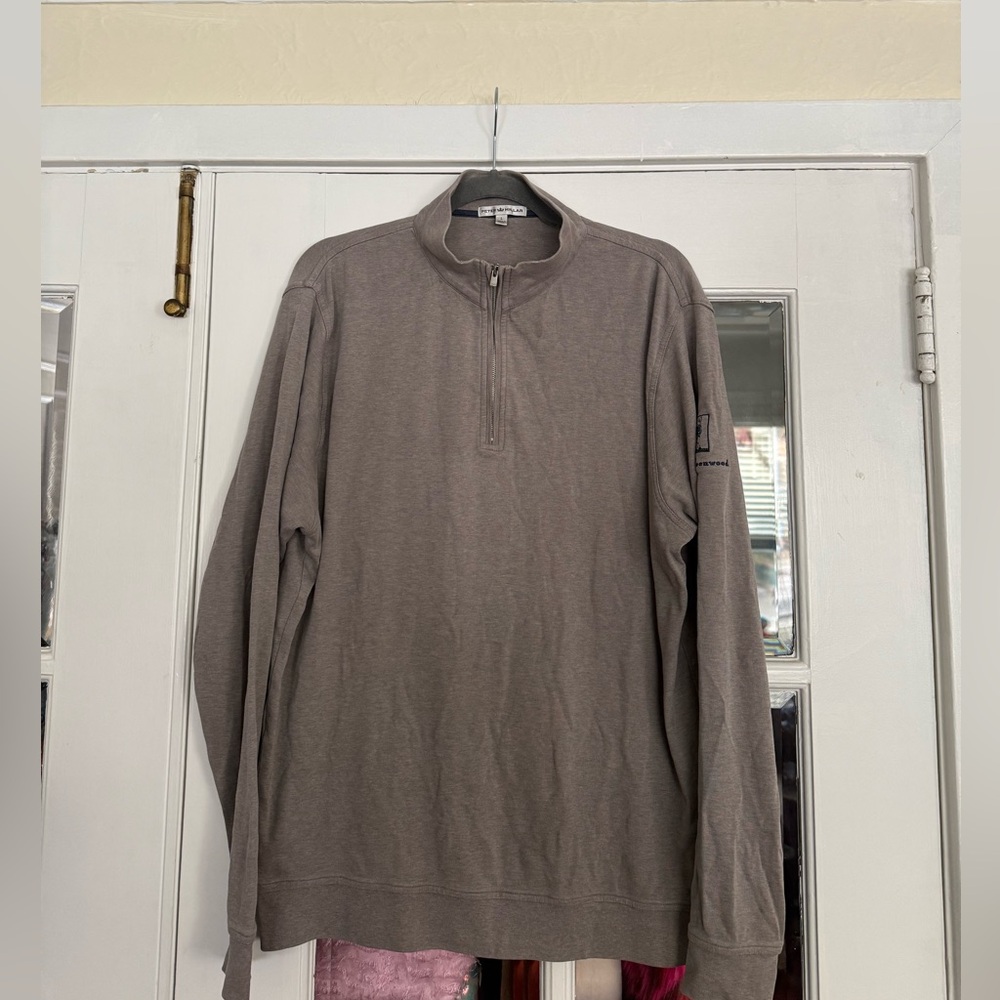 Vintage Peter Millar Old Greenwood Taupe Long Sleeve Quarter-Zip Pullover
